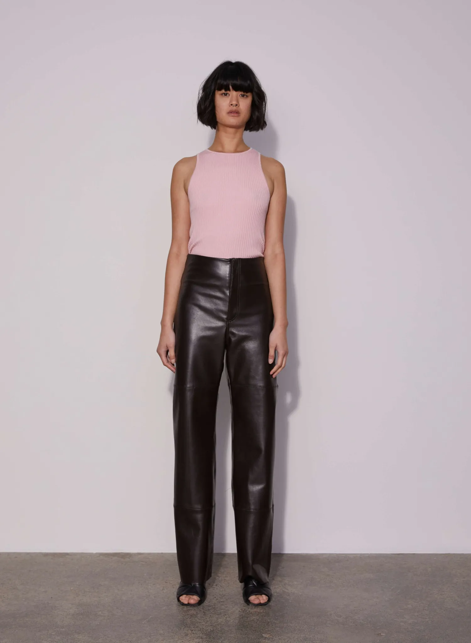 Hot WYNN HAMLYN ALLY LEATHER TROUSERS Brown