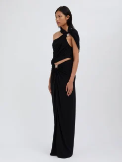 Cheap CHRISTOPHER ESBER BEZEL QUARTZ HALTER TOP Black
