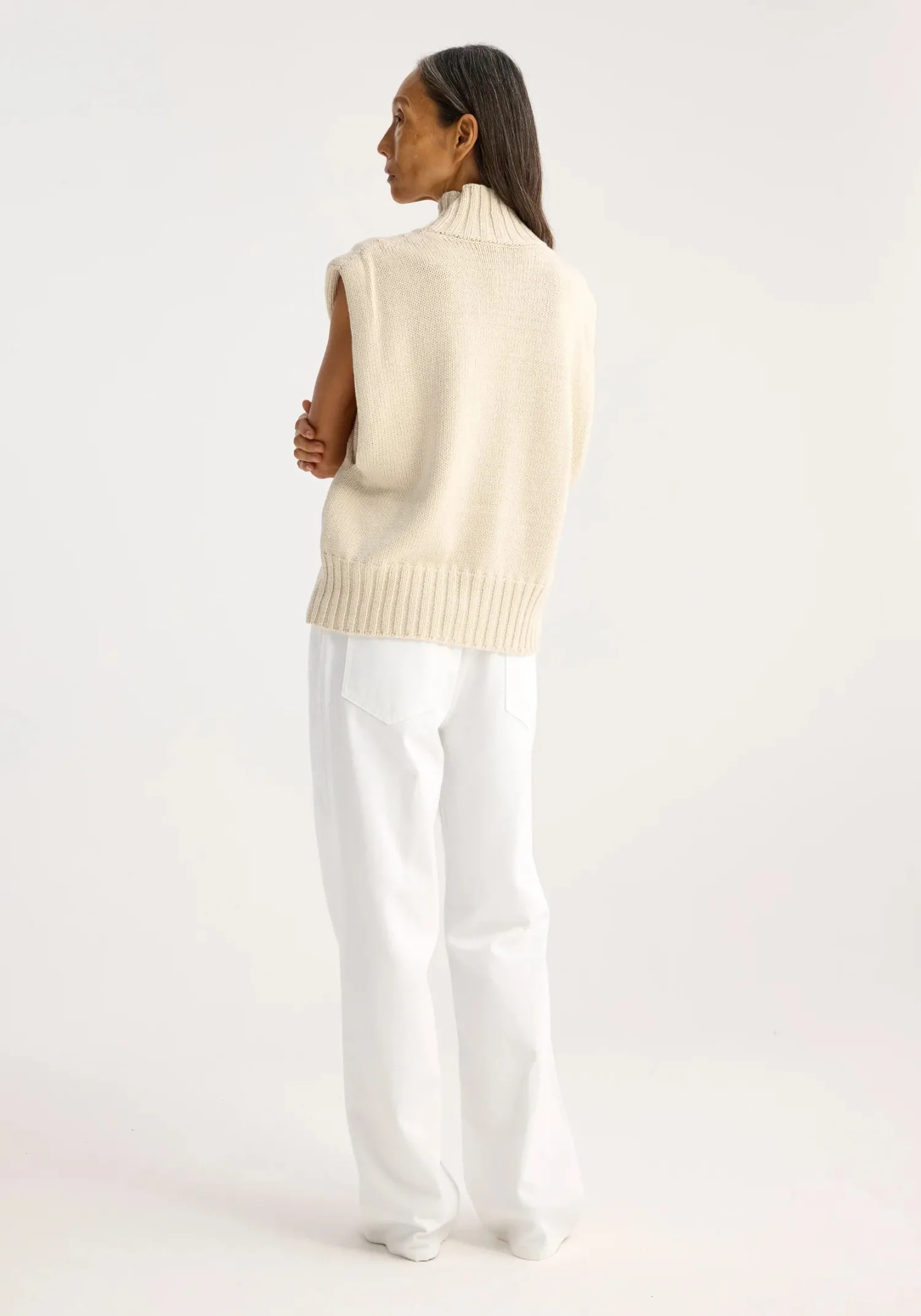Best Sale RÓHE CASHMERE COTTON SLEEVELESS TURTLENECK