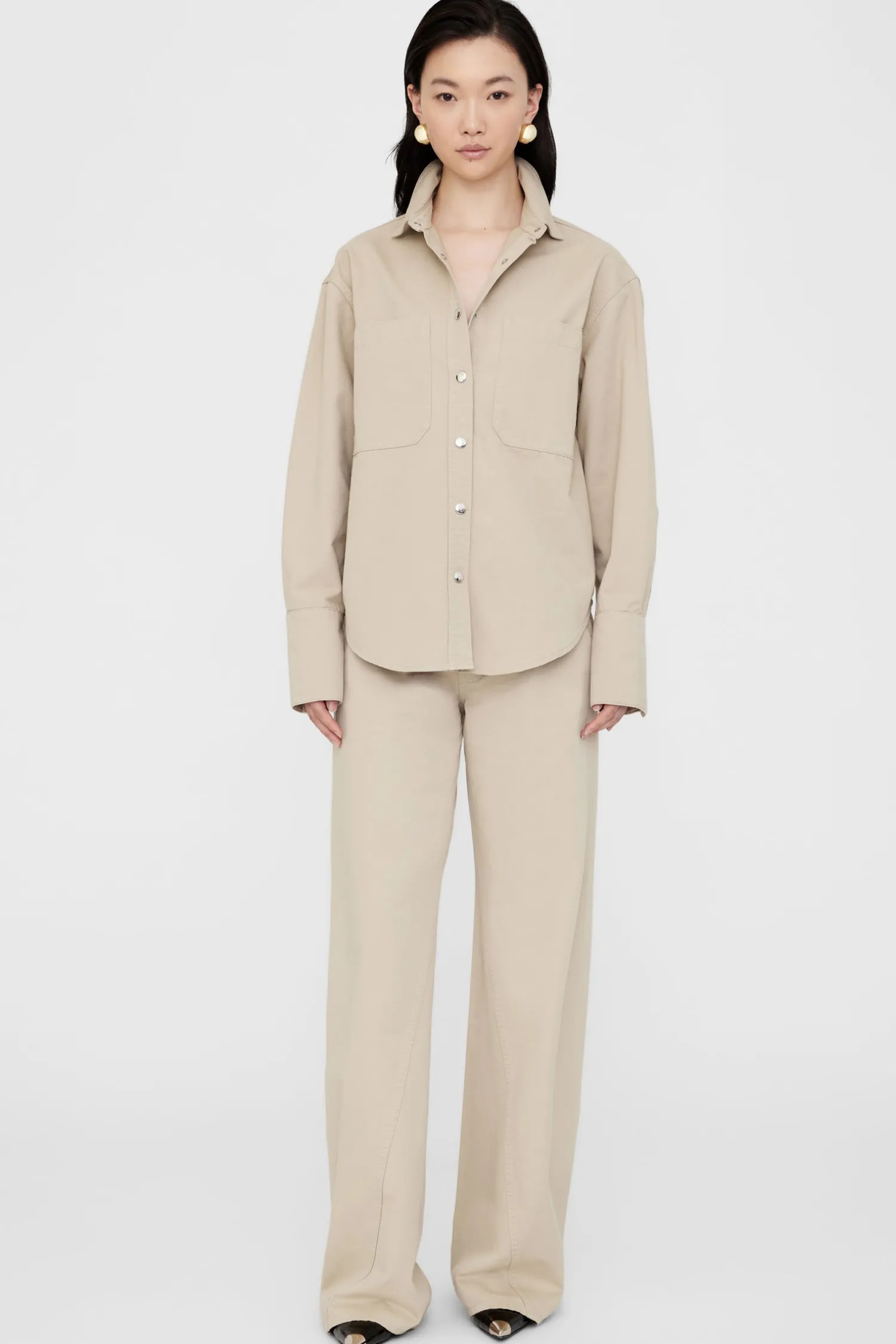 Hot ANINE BING DANTE SHIRT Oatmeal