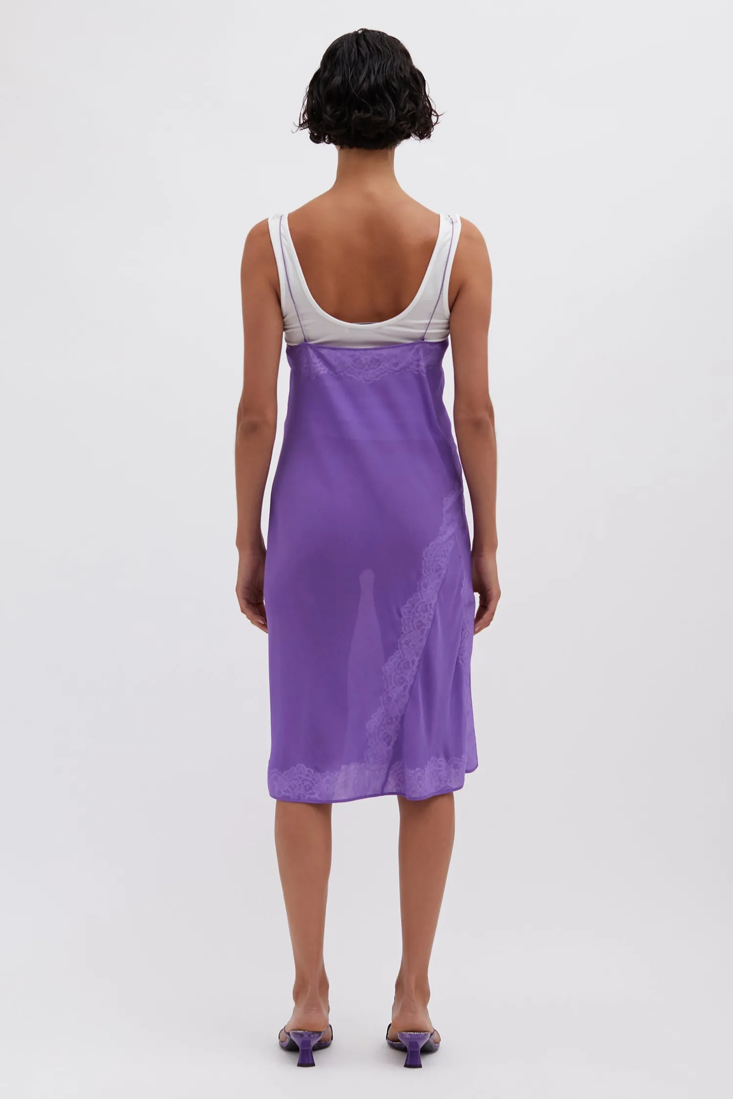 Best Sale CHRISTOPHER ESBER ENCASED LACE CAMI/ TANK DRESS Grape/White