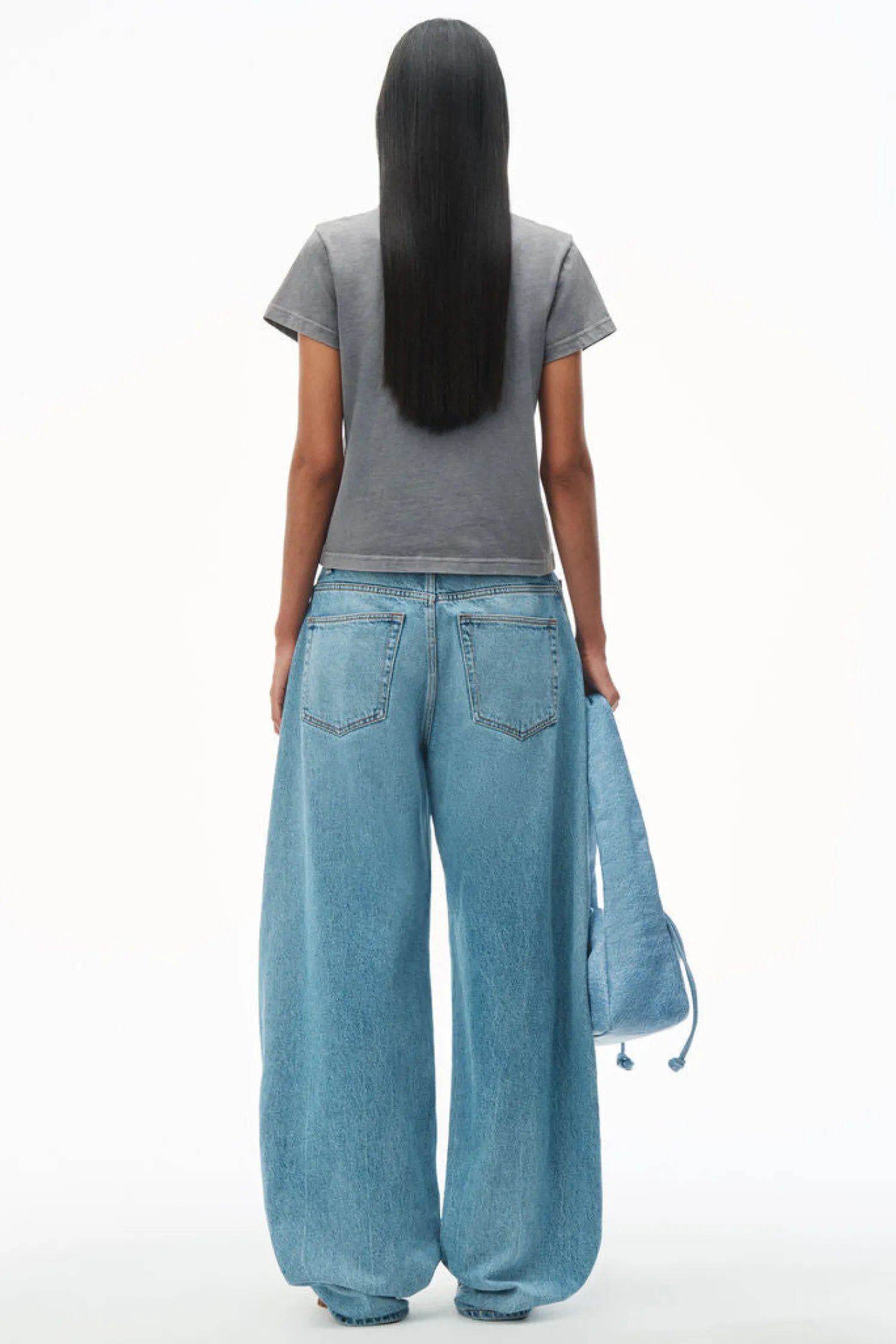 Outlet ALEXANDERWANG.T ESSENTIAL JSY SHRUNK TEE W/PUFF LOGO & BOUND NECK