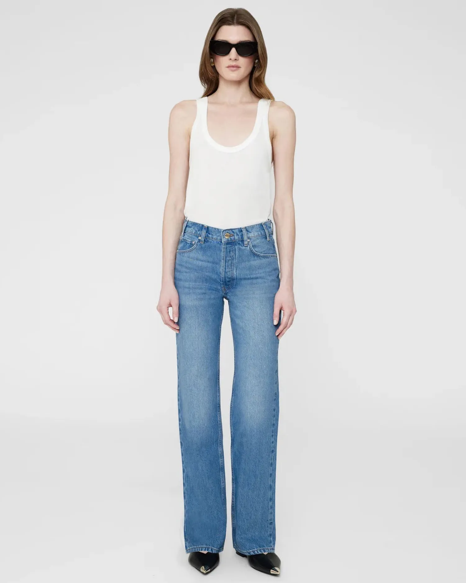 New ANINE BING GAVIN LONG JEAN AtlanticWashedBlue