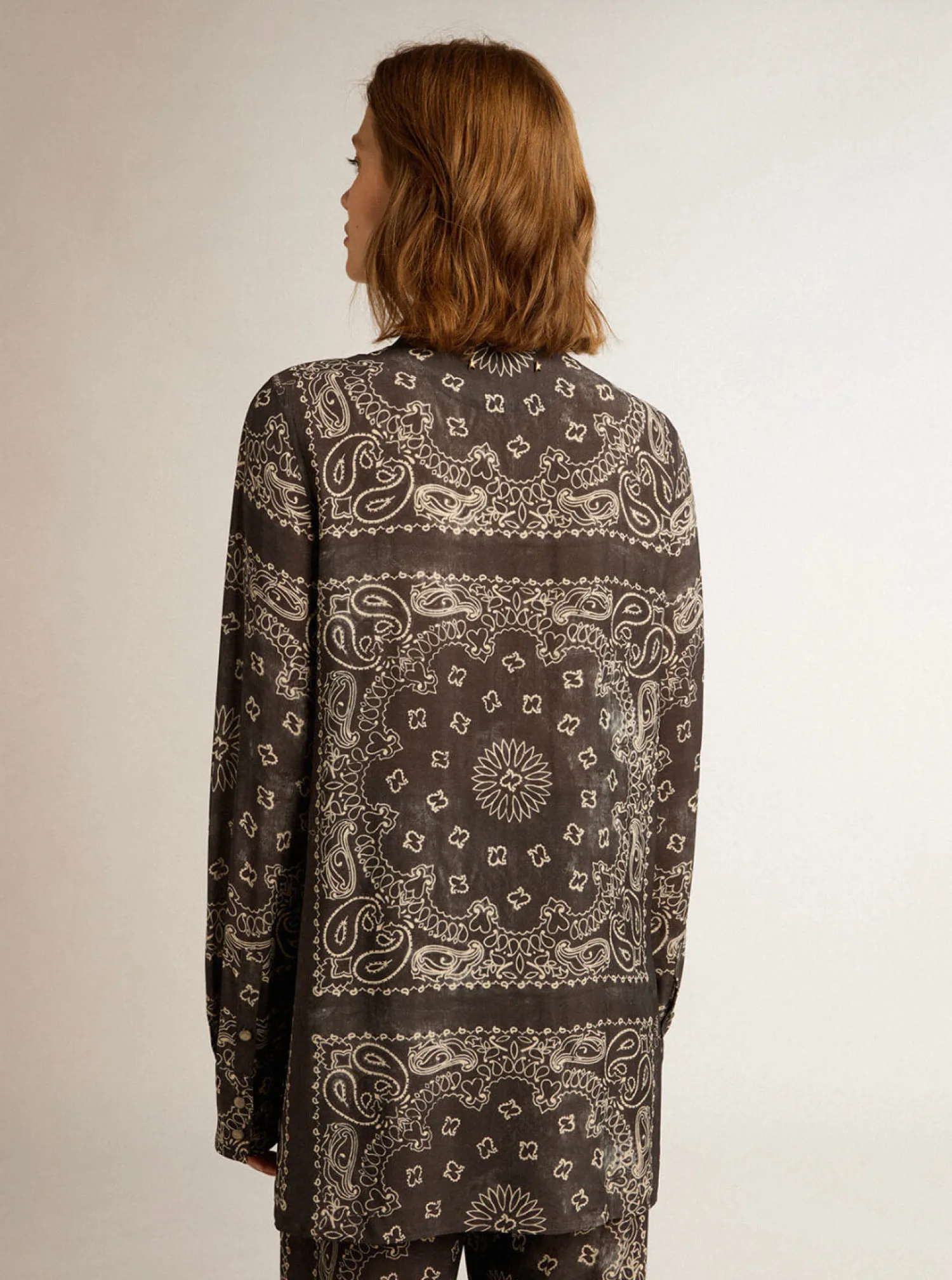 Discount GOLDEN GOOSE GOLDEN W'S PAJAMAS SHIRT PAISLEY PRINT Anthracitegray