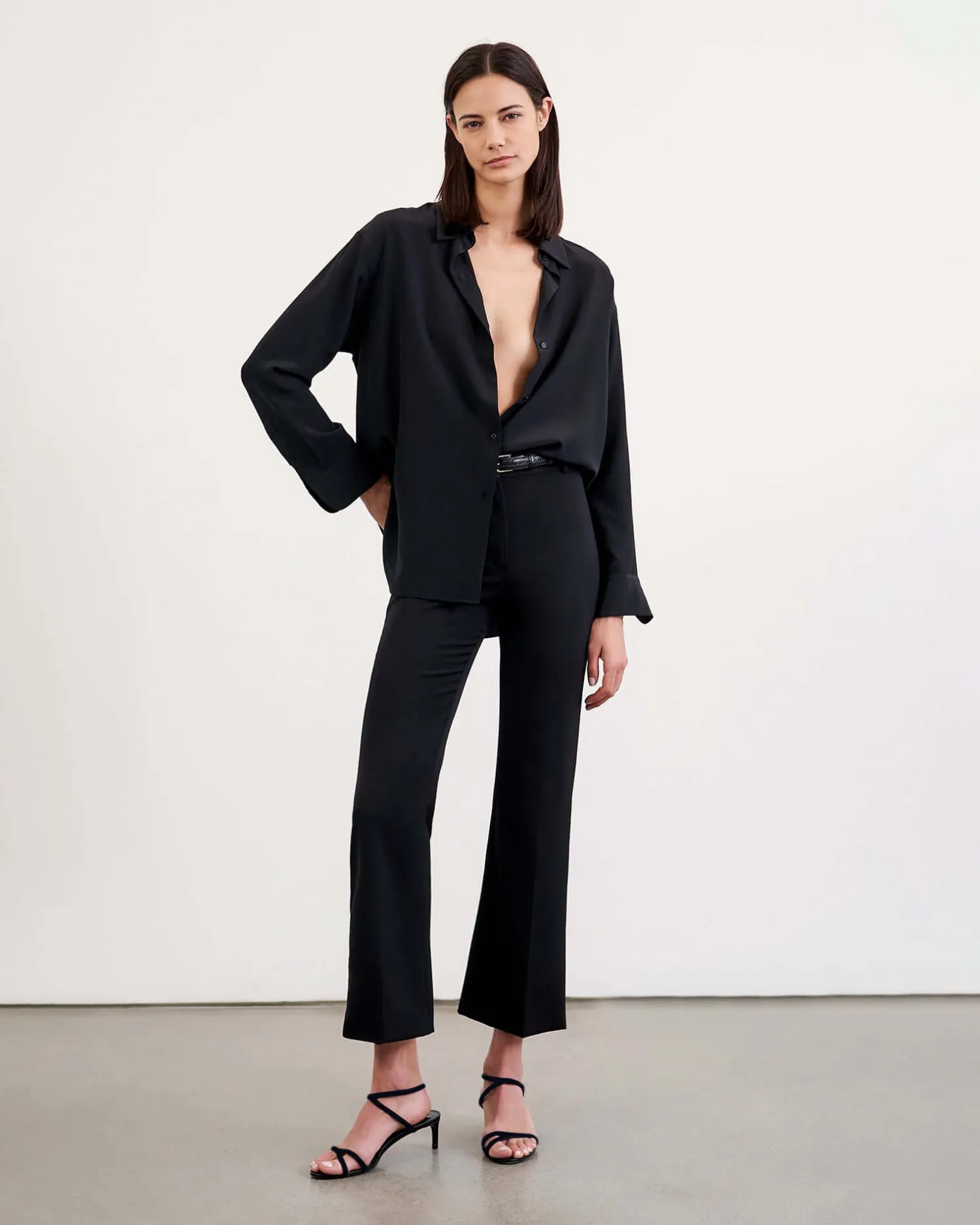Best Sale NILI LOTAN JULIEN SHIRT Black
