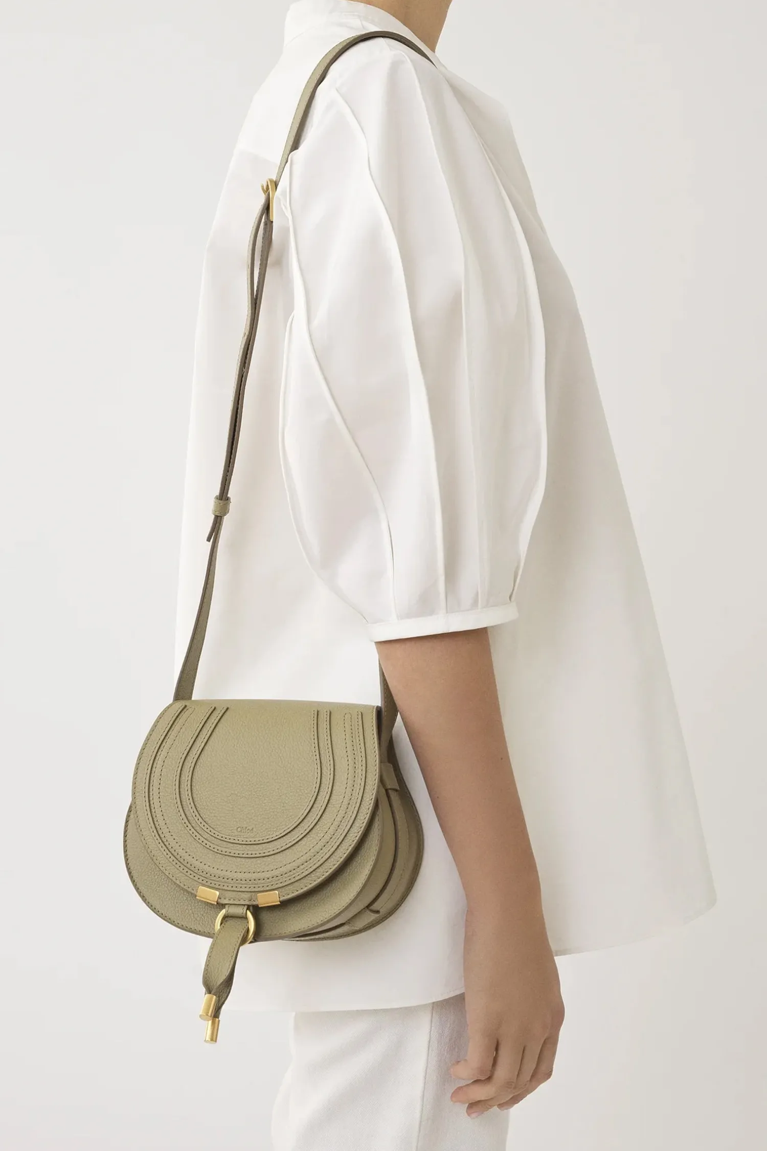 Online CHLOÉ MARCIE SMALL SADDLE CROSSBODY BAG PotteryGreen