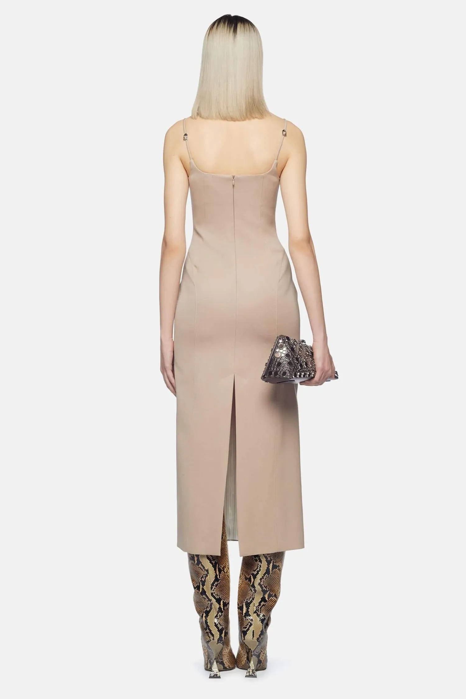 Shop THE ATTICO MIDI DRESS Beige