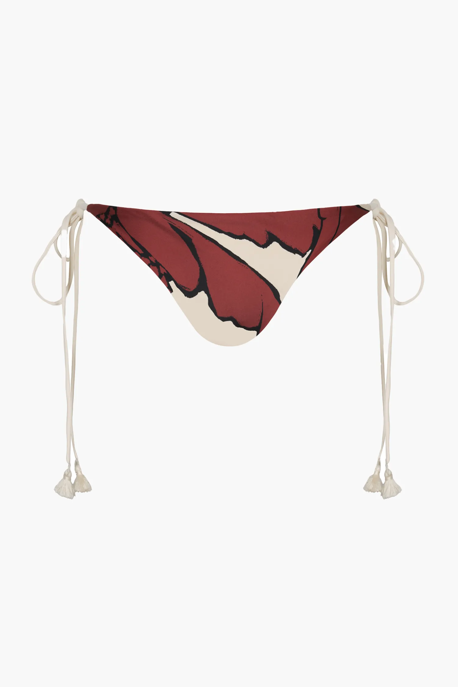 Cheap JOHANNA ORTIZ PALMS ENTORCHE DEL MAR BIKINI BOTTOM Ecru/Red/Black