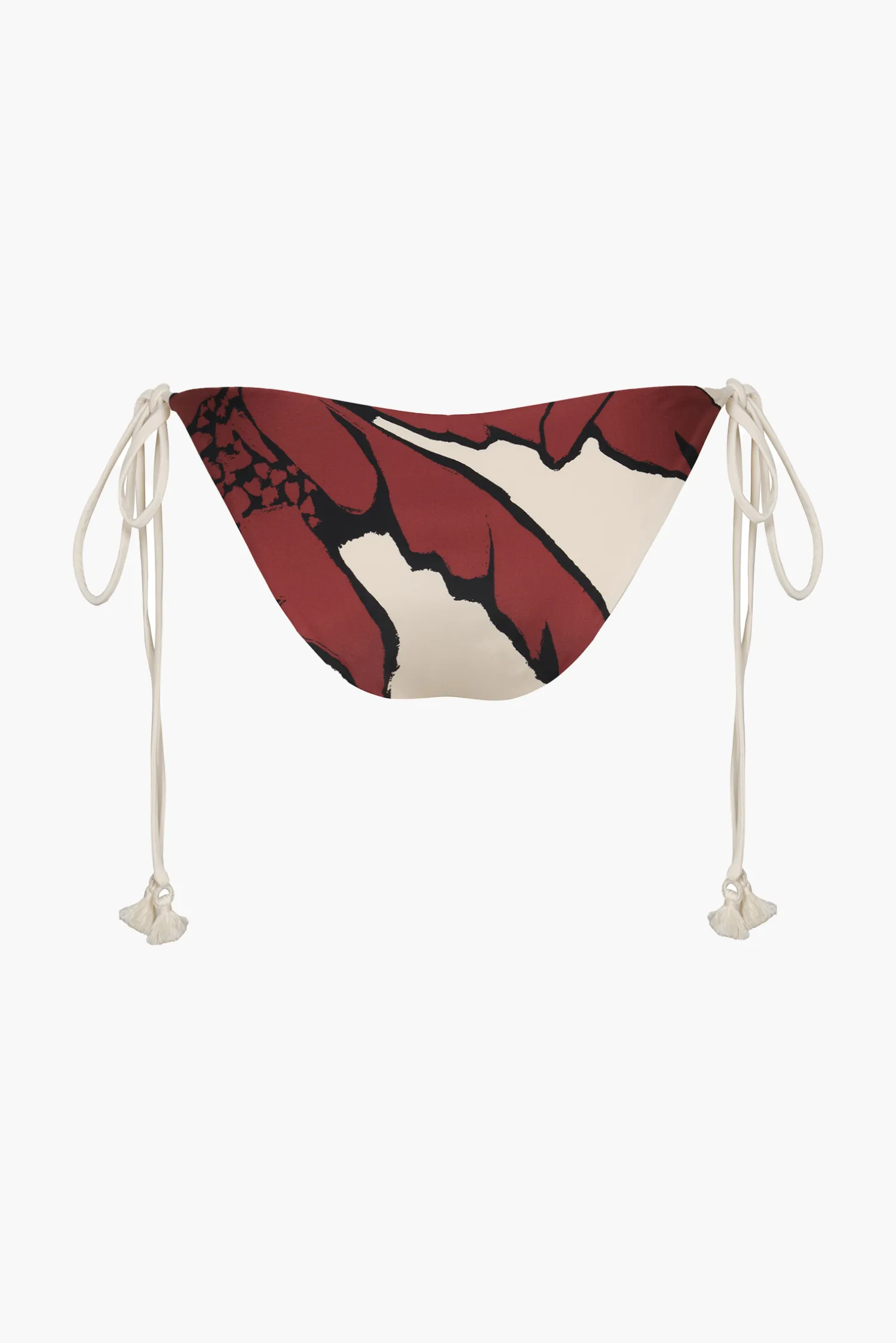 Cheap JOHANNA ORTIZ PALMS ENTORCHE DEL MAR BIKINI BOTTOM Ecru/Red/Black