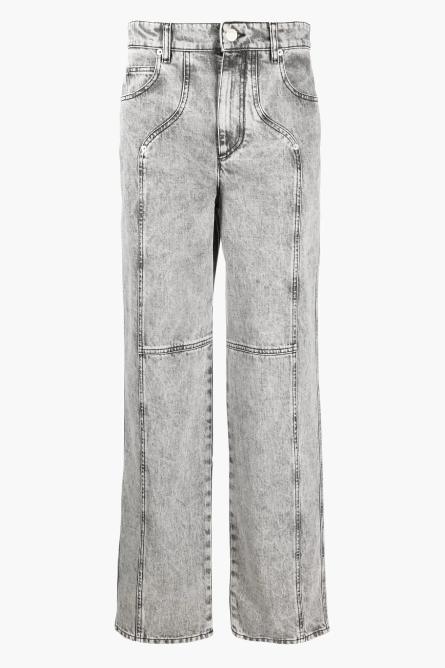 Shop ISABEL MARANT ÉTOILE VALERIA DENIM PANTS Lightgrey
